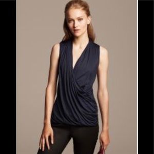 🌷⬇️Banana Republic Black Snitty Faux Wrap Top, XS